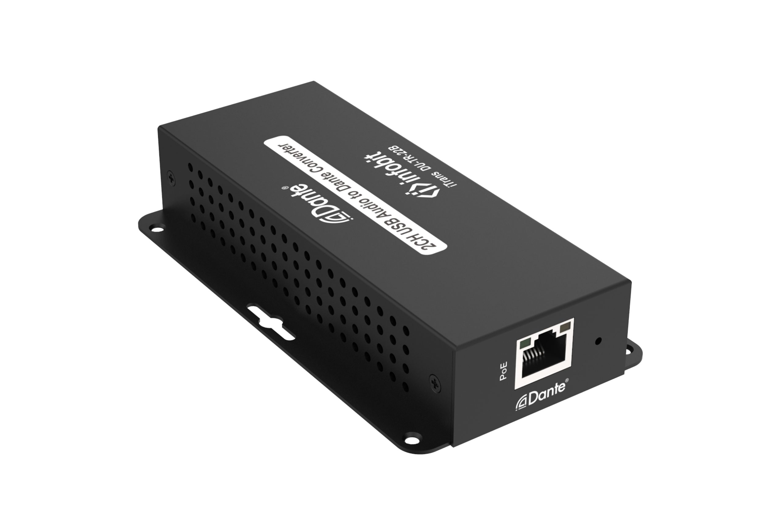 Infobit, iTrans DU-TR-22B, 2-х канальный Dante USB-аудио кодер/декодер (TR) с PoE, порт USB B